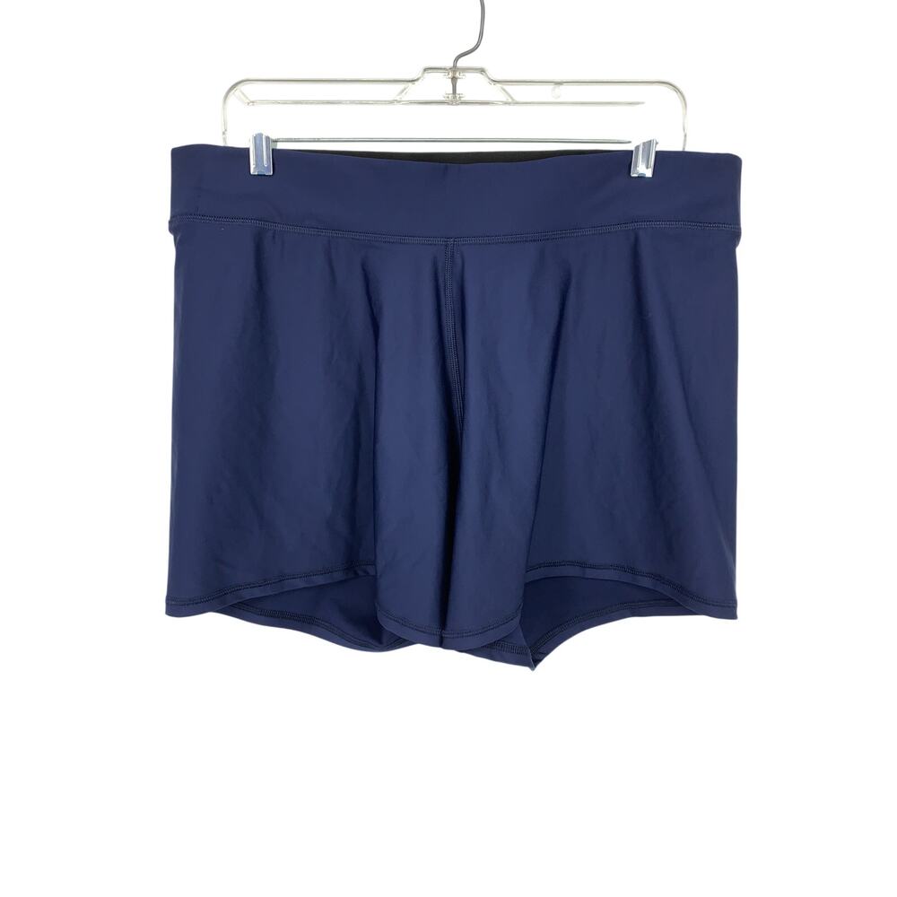 NWT DSG Compression Mid Rise Shorts Womens 2X Navy Wide Reinforced Waistband